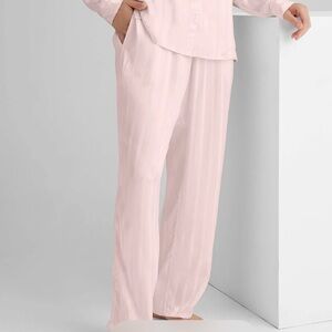Tommy John Women's Satin Jacquard Pajama Lounge Pant Pockets in Rosewater Size M